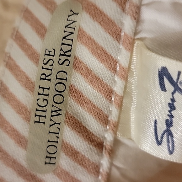 Seven7 Mauve and White Striped Pants HIGH RISE SKINNY - Picture 7 of 7